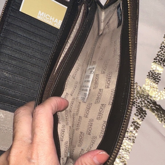 Michael Kors Brown and Gold Logo Wallet - Picture 3 of 6
